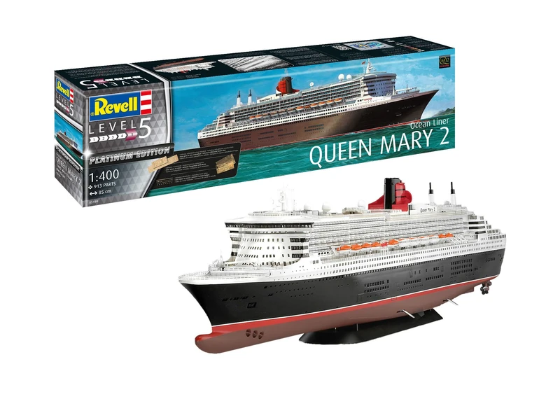 Revell 05199 Ocean Liner Queen Mary 2 1:400 Scale Unbuilt/Unpainted Plastic Model Kit - Image 1