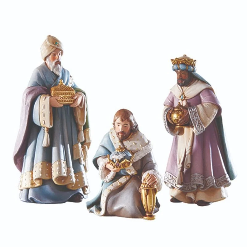 Christian Brands Bethlehem Nights Three Kings Bearing Gifts Nativity Figurines, 6 Inch