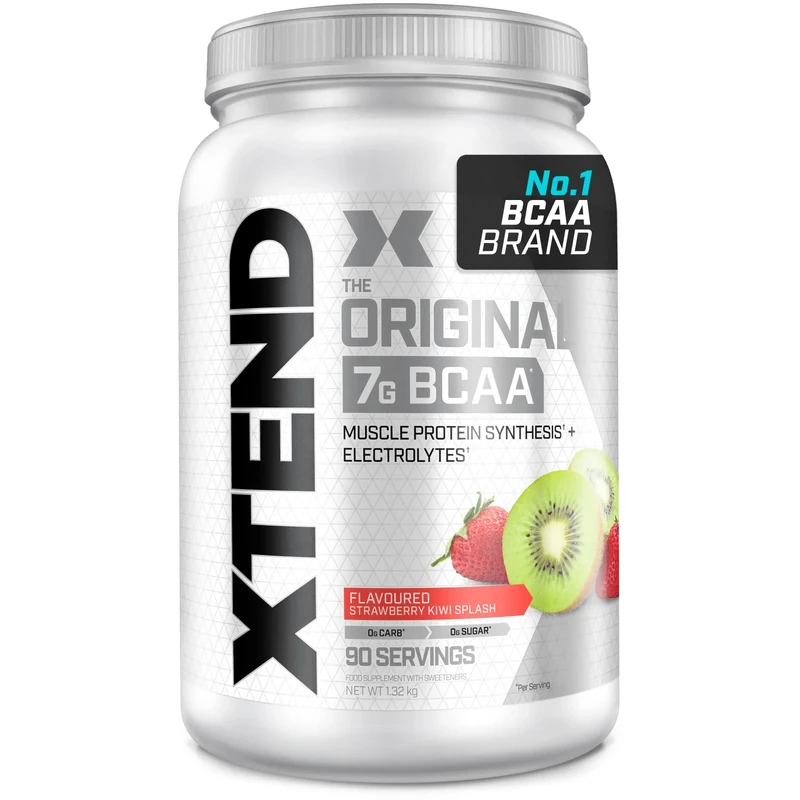 XTEND Original BCAA Powder Strawberry Kiwi Splash 90 Servings | 7g BCAAs Per Serving | Sugar Free Branched Chain Amino Acids and Electrolytes Powder for Post Workout Muscle Recovery and Hydration