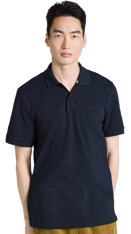 BOSS Hugo Men's Pallas Short Sleeve Polo Shirt, Dark Blue, S