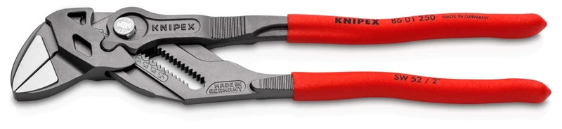 KNIPEX Pliers Wrench Pliers and a Wrench in a Single Tool with Non-Slip Plastic Coating 250 mm, 86 01 250