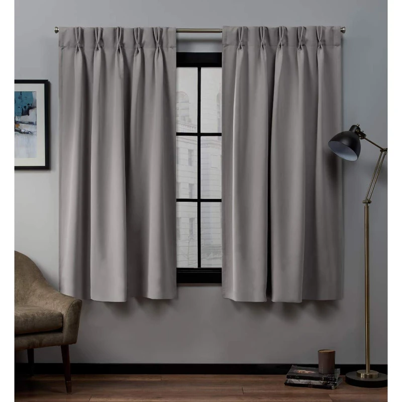 Exclusive Home Curtains Panel Pair, 100% Polyester, Veridian Grey, 63" Length