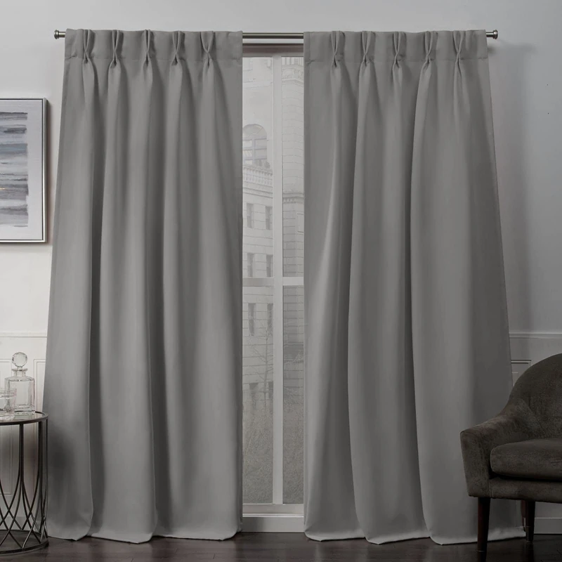 Exclusive Home Curtains Panel Pair, 100% Polyester, Veridian Grey, 84" Length