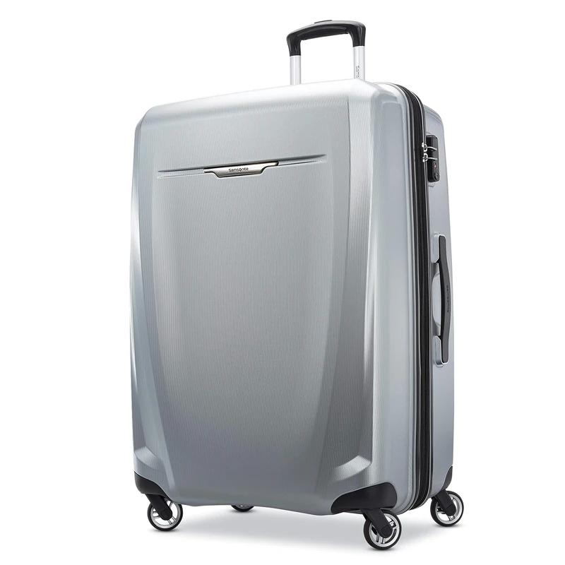 Samsonite Unisex-Adult Winfield 3 DLX Hardside Expandable Luggage with Spinners, Silver, Checked-Large 28-Inch, Winfield 3 DLX Hardside Expandable Luggage with Spinners