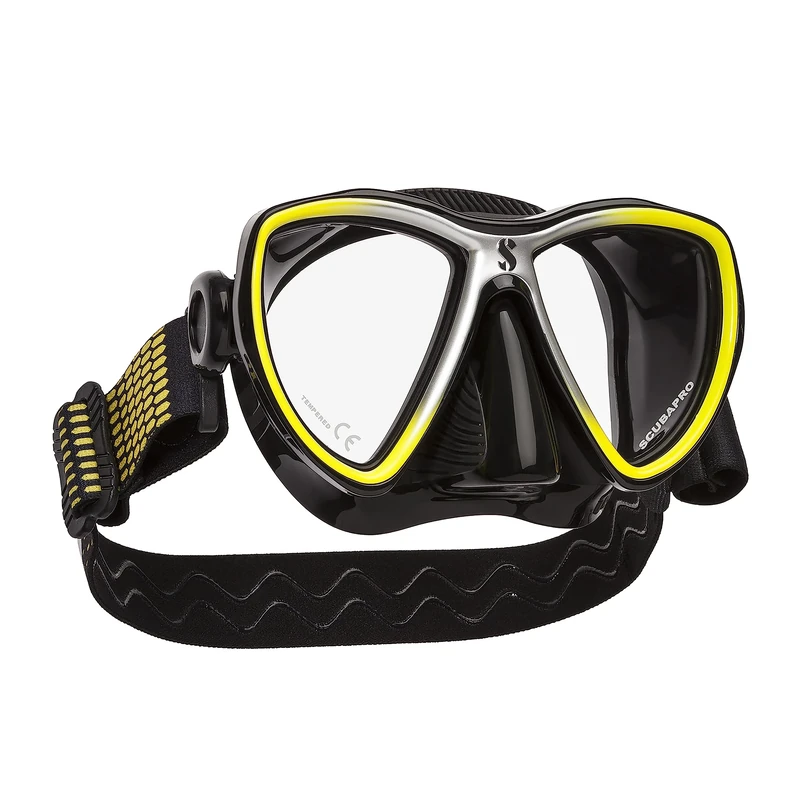 Scubapro Synergy Mini Mask BLK/YEL-SLV Cold Water Regulator Kit Unisex-Adult, Black/Yellow/Silver, One Size
