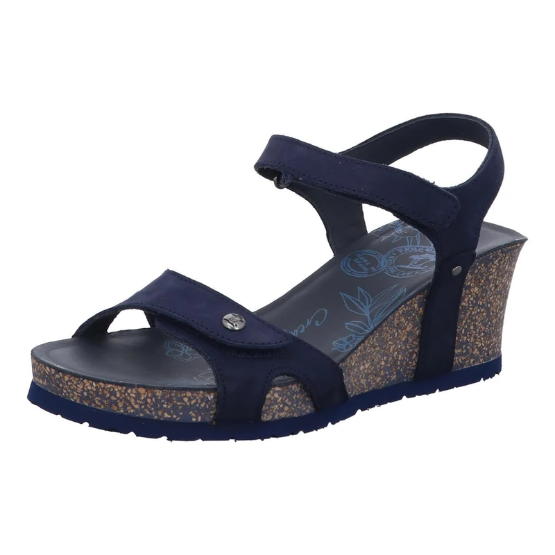 Panama Jack Women's Julia Basics Ankle Strap Sandals, Blue Marino B10, 4 UK