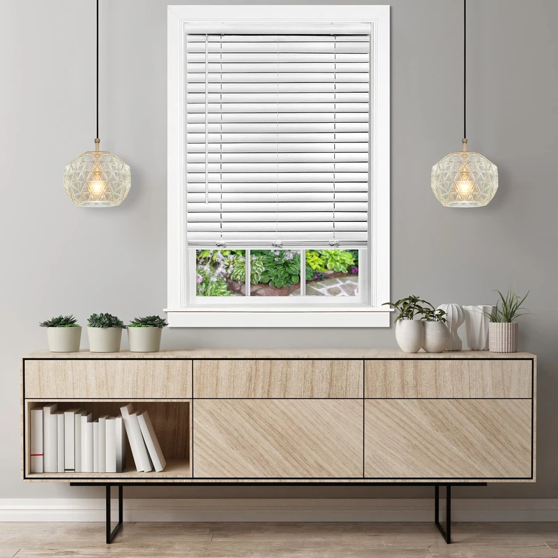 Achim Home Furnishings Cordless GII Luna 2" Vinyl Venetian Blind, 43" x 64", White, 43" W X 64" H
