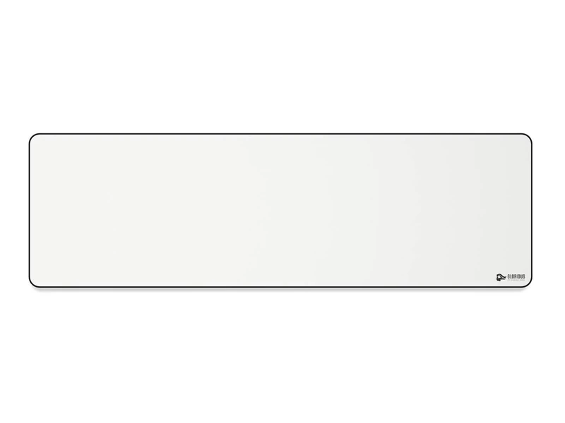 Glorious Gaming Cloth Gaming Mousepad (Extended) - Stitched Edges, Smooth Surface for Speed & Control, Anti Slip Base, Machine Washable, Extended (910 x 280 x 3mm) - White