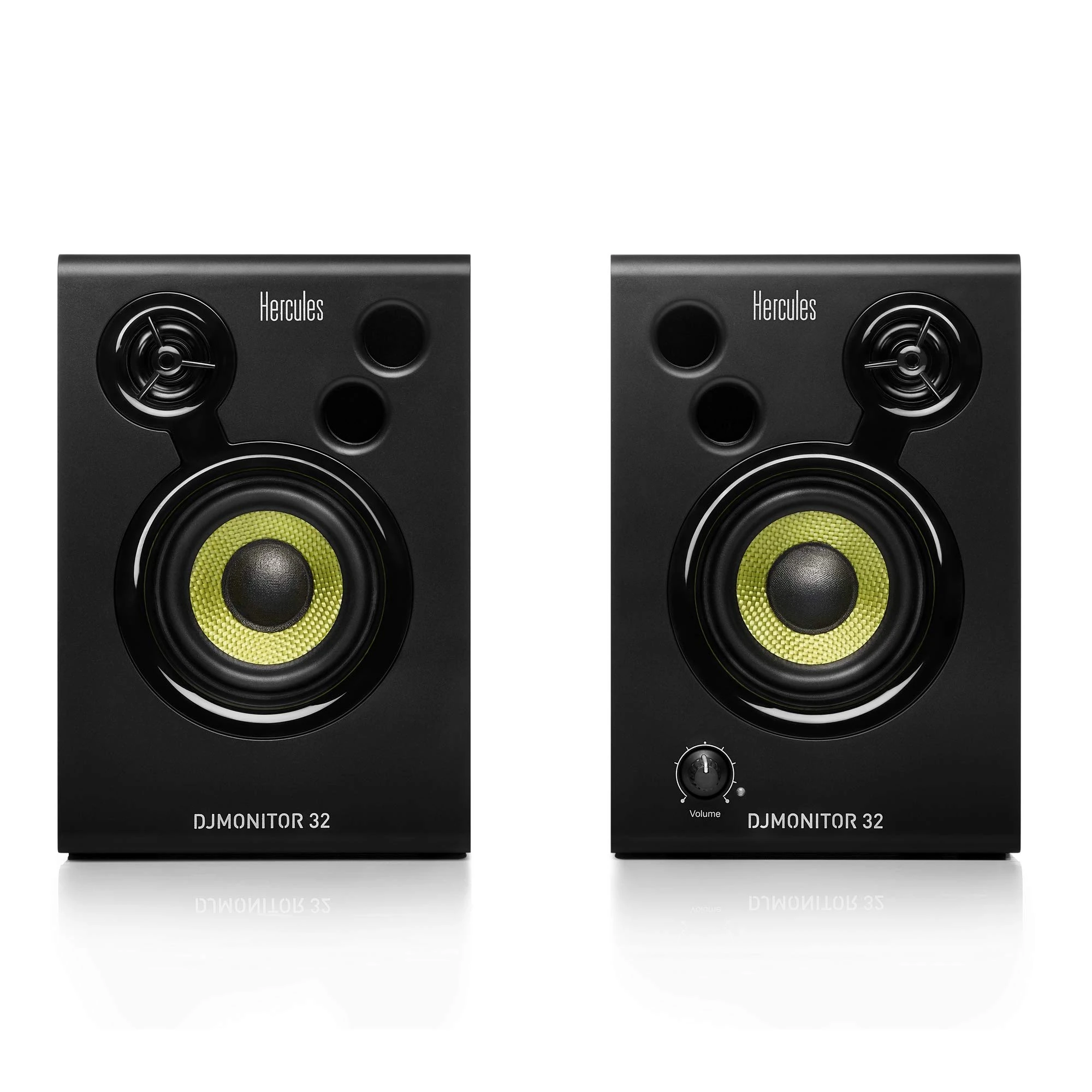 Hercules DJMonitor 32 – Compact 2-Way Active DJ Monitors with 3.5” Speakers for Studio and DJ