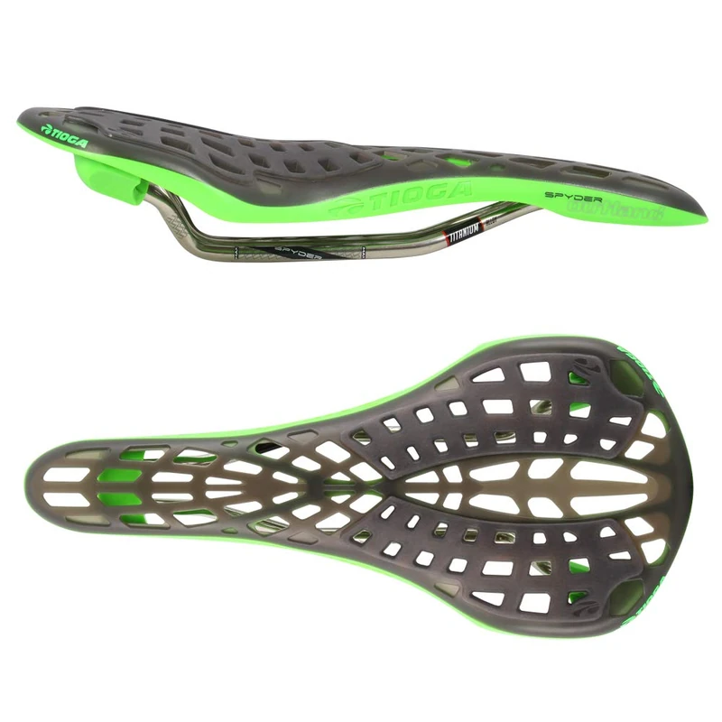 TIOGA VTT Spyder Outland Unisex Adult MTB Saddle - Neon Green - Image 1
