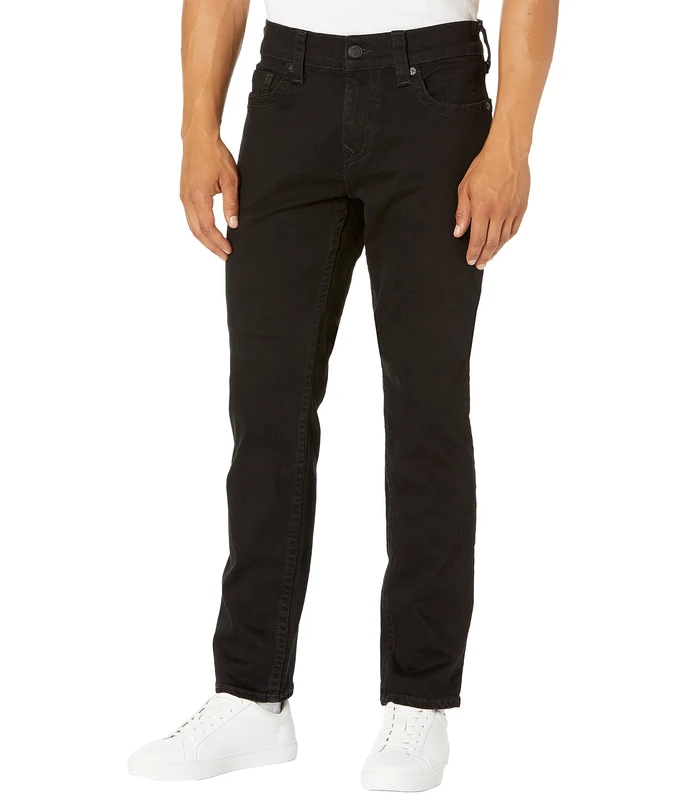 True Religion Men's Geno Slim Straight Jean, Body Rinse Black, 29W x 34L
