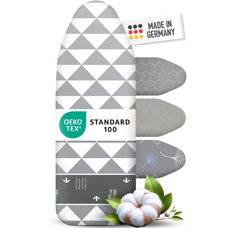 arteneur Ironing Board Cover - Made in Germany Iron Board Cover For Steam Iron - Fit in Multiple Sizes - Grey With Elastic Drawstring, Aluminum Coating, Vapour Permeable & Heat Reflective
