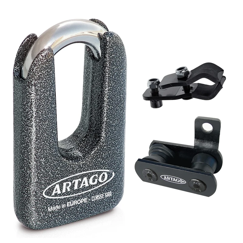 Artago 69T4 Pack Anti-Theft Disc Lock High Security + Bracket for Honda CRF 1000L Africa Twin, SRA Approved, Sold Secure Gold, ART4