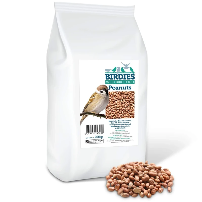 Birdies Wild Bird Food- Premium Peanuts - Bird Food for Wild Birds - 20kg