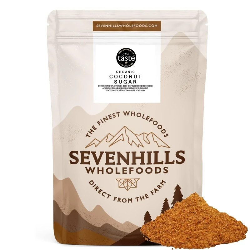 Sevenhills Wholefoods Organic Coconut Sugar 4kg, from Coconut Nectar Blossom - Low GI Brown Sugar, for Drinks, Desserts & Baking