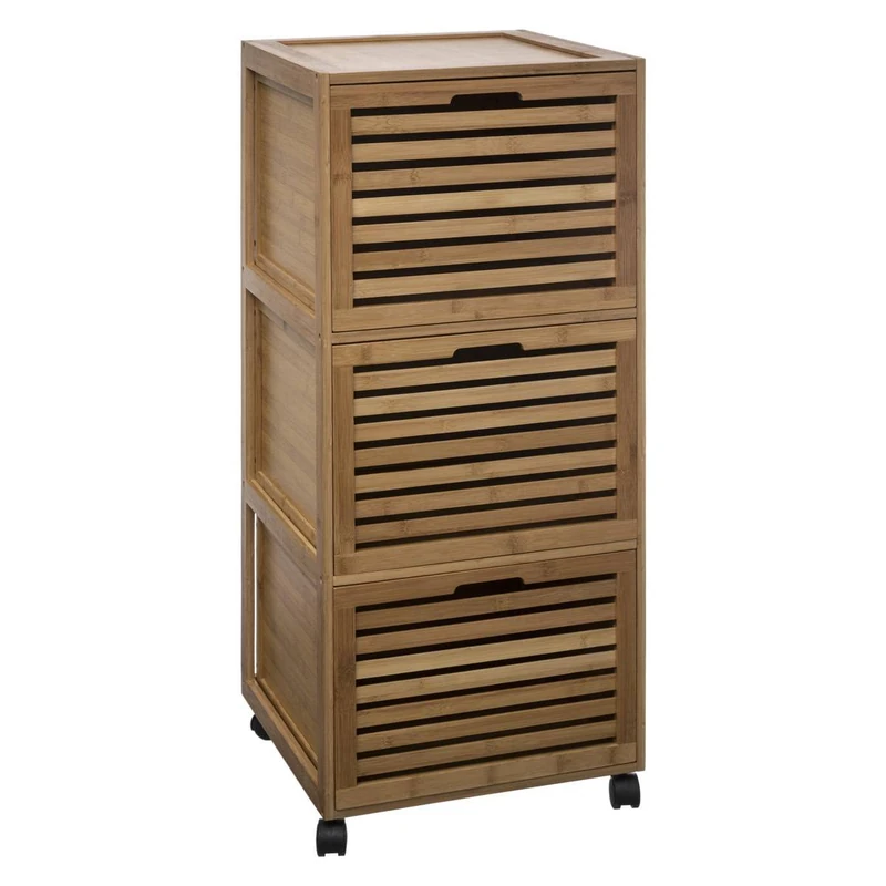 AC-Déco Bamboo Furniture with 3 Drawers 41 x 41 x 91 cm