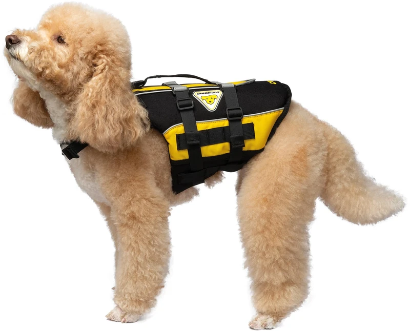 Cressi DLJ Dog Life Jacket Dog Life Jackets, Black/Yellow, XS