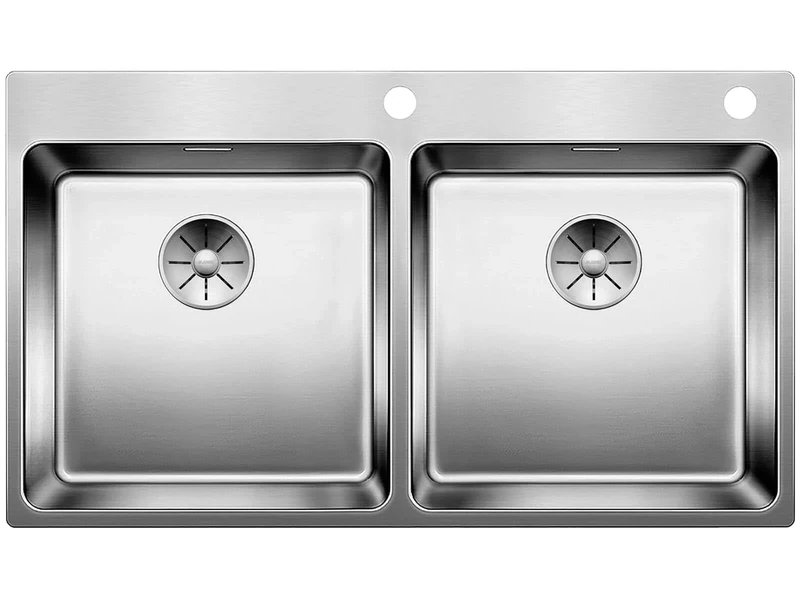 BLANCO ANDANO 400/400-IF/A Stainless Steel Sink, Installation Type: Installation from Top and Flush-Mounted for 90 cm Wide Base Cabinets, Resistant to Scratches, Large Basin Volume