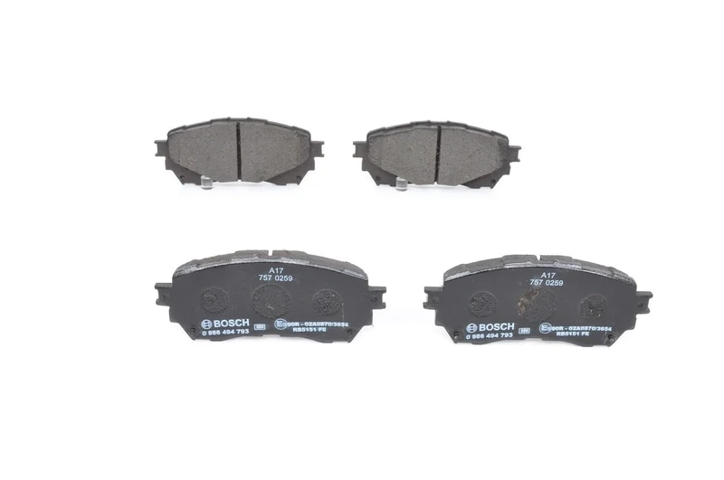 Bosch Brake Pads Set Brake Blocks Set Front with Wear Warning Contact Low Metallic 0 986 494 793