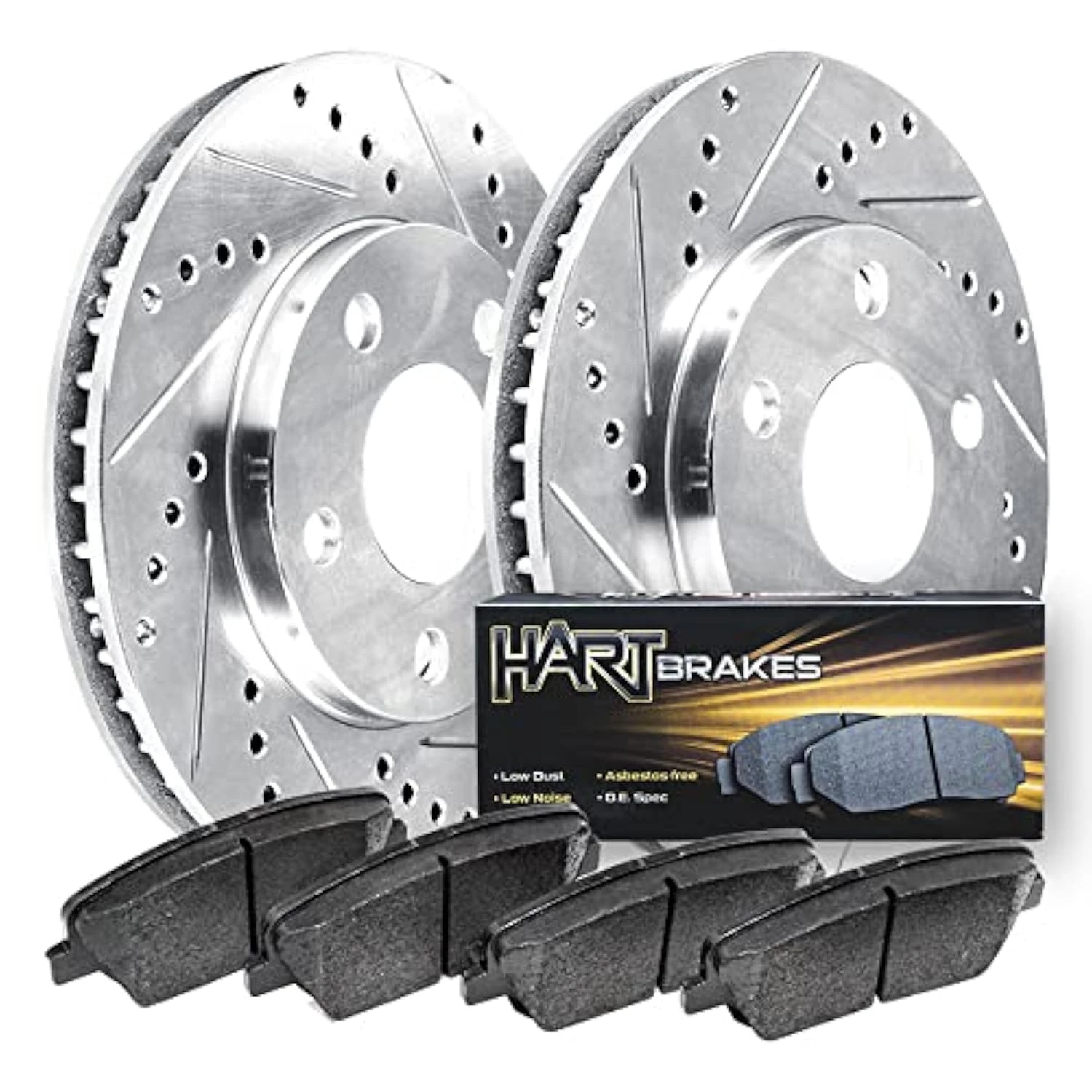Hart Brakes Front Brakes and Rotors Kit |Front Brake Pads| Brake Rotors and Pads| Ceramic Brake Pads and Rotors - PHCF.61124.02