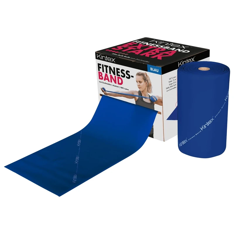 Kintex Unisex Bulk Roll 25 m Gymnastics Fitness Band, Blue (Extra Strong), EU - Image 1