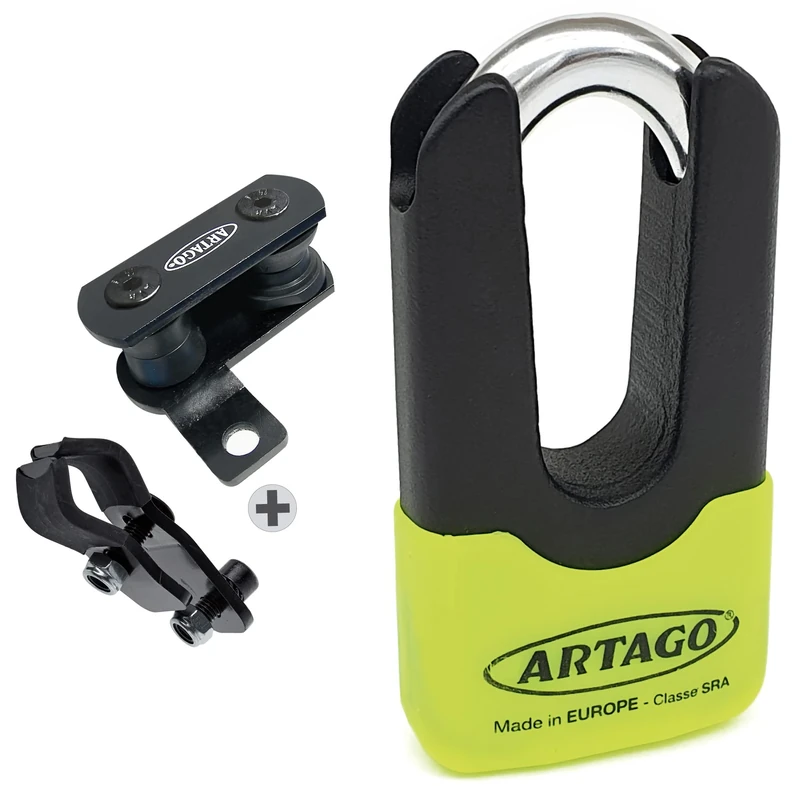 Artago 69X4 Pack Anti-Theft Disc Lock High Security + Bracket for Honda CRF 1000L Africa Twin, SRA Approved, Sold Secure Gold, ART4