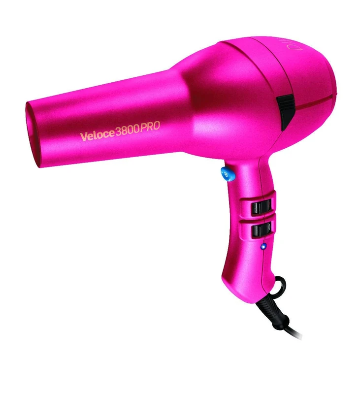 Diva Pro Styling Veloce 3800 Pro Dryer, Pink - 2200W Professional Hairdryer with Ionic Conditioning EDT106