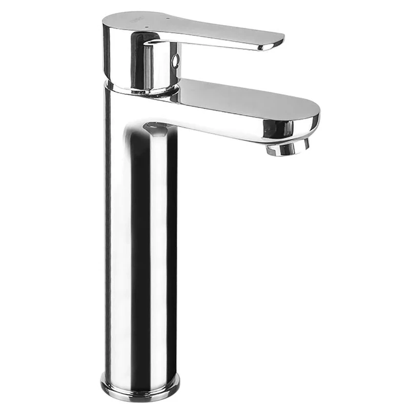 Kibath L463451 SIO Alto Mixer Tap, Perfect for Countertop or Bowl Type Sinks, Made of Brass and Gloss Chrome Finish, Includes Hardware, Hoses and Cartridge