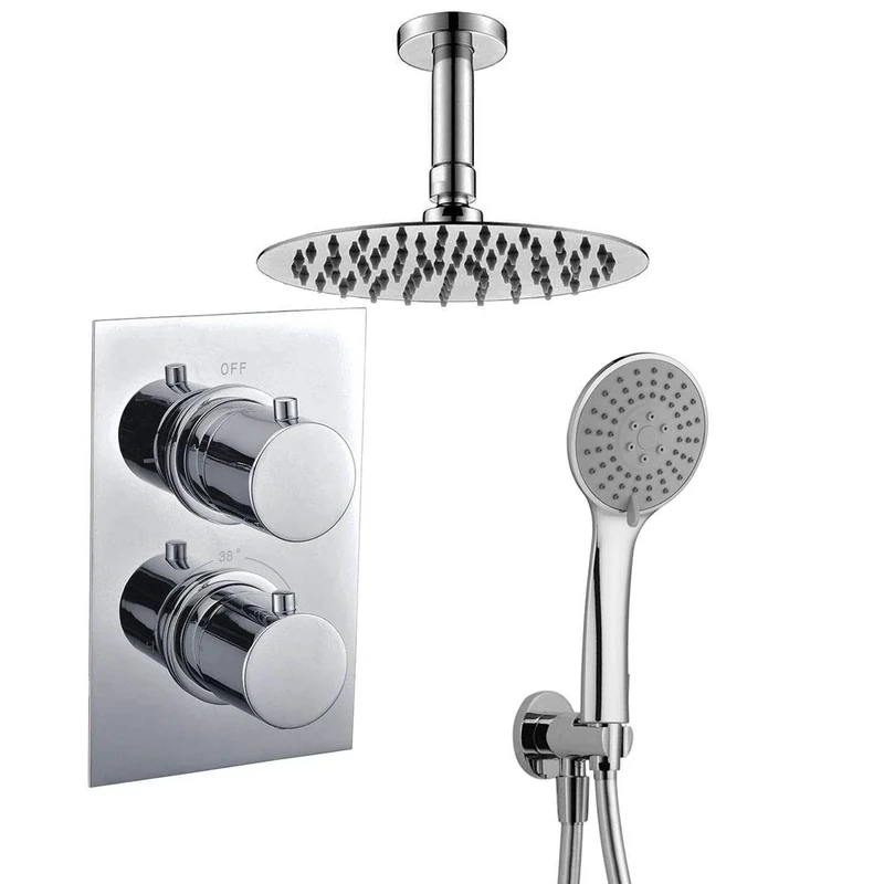 Oxen 153674 Thermostatic Shower Recessed Ceiling Outlet, Chrome Gloss