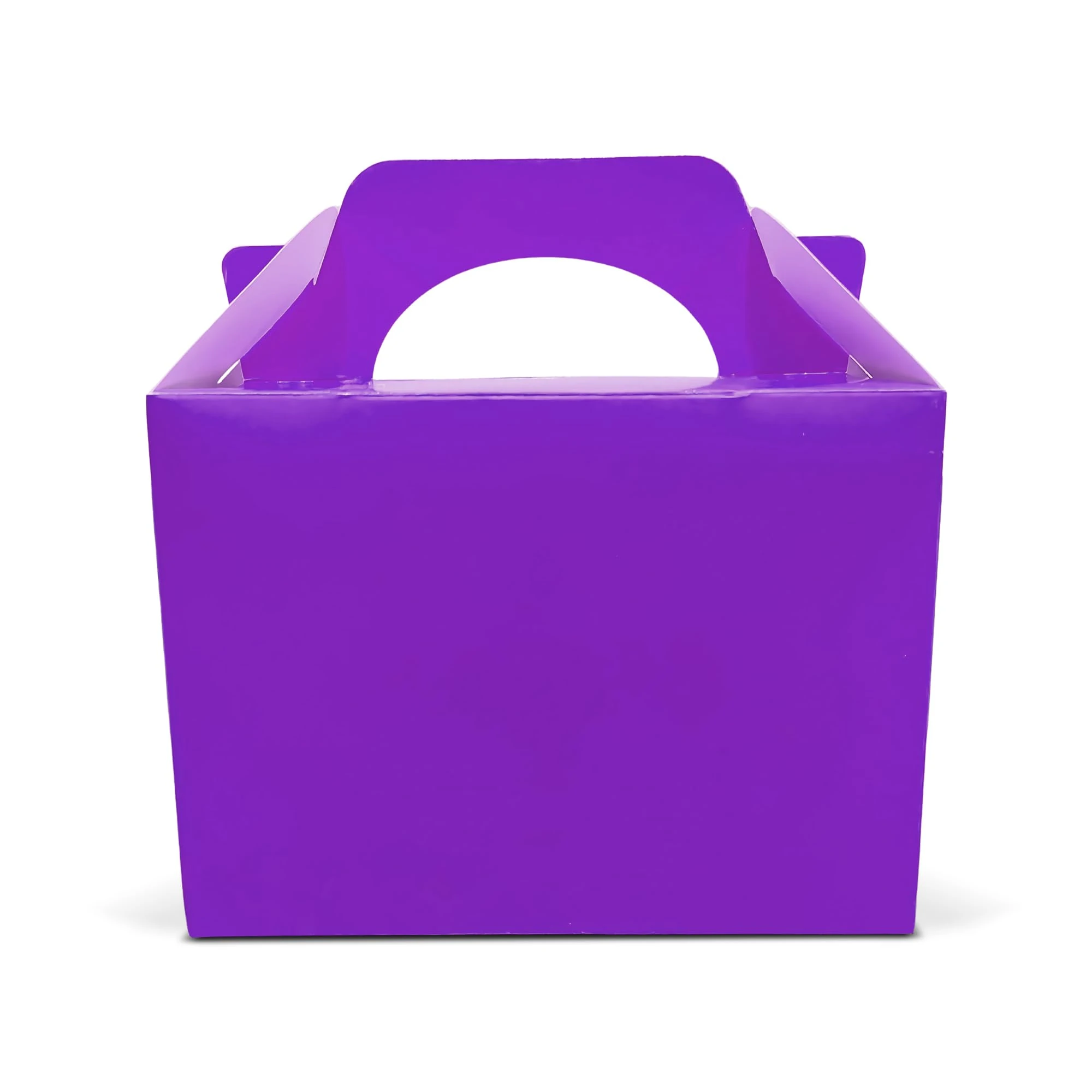 Lotus 10 x Children/Kids Plain Coloured Party Boxes Carry Food Meal Fun Picnic Birthday Wedding Favour/Baby Shower Party Halloween Trick or Treat Box Loot Bag (Purple)