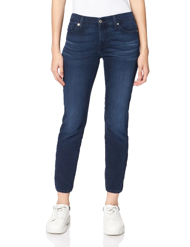 7 For All Mankind Women's Mid Rise Roxanne Crop Bair Slim Jeans, Blue (Bail Park Avenue 0uf), 31W