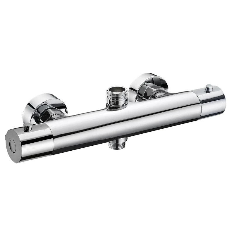 Kibath L417251 Termostático Combi Thermostatic Shower Column Faucet with Diverter Made of Brass with Gloss Finish. Includes Trims, Shiny Chrome, Normal
