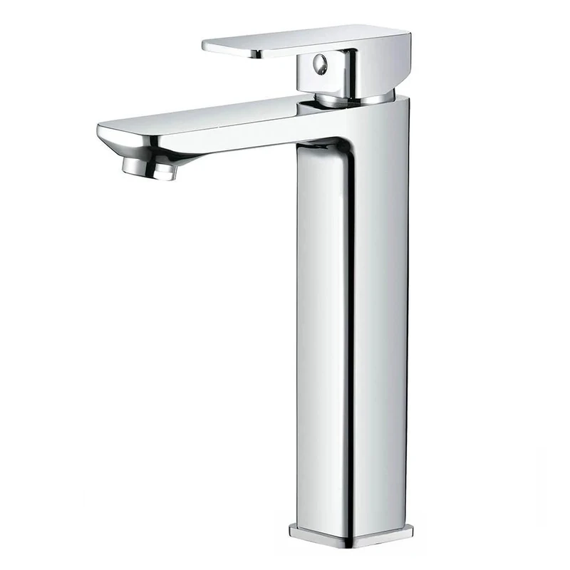 Kibath L453451 Che Alto Mixer Tap, Perfect for Countertop or Bowl Type Sinks, Made of Brass and Gloss Chrome Finish, Includes Hardware, Hoses and Cartridge,