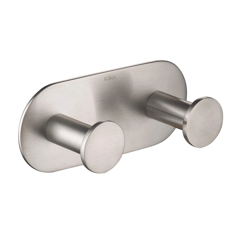 Kraus Elie Double Bathroom Towel Hook, Brushed Nickel Finish, KEA-18803BN