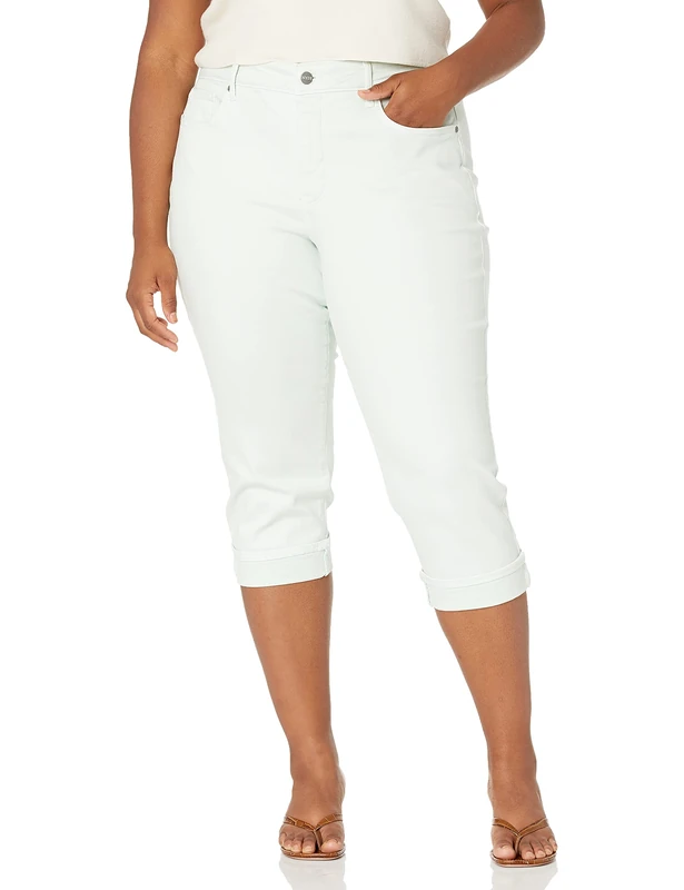 NYDJ Women's Plus Marilyn Crop Cuff Jean, Desert Dew, 18W
