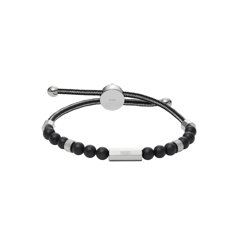 Diesel Bracelet for Men Beads, 16.5cm-25cm black Semi-Precious Bracelet, DX1151040