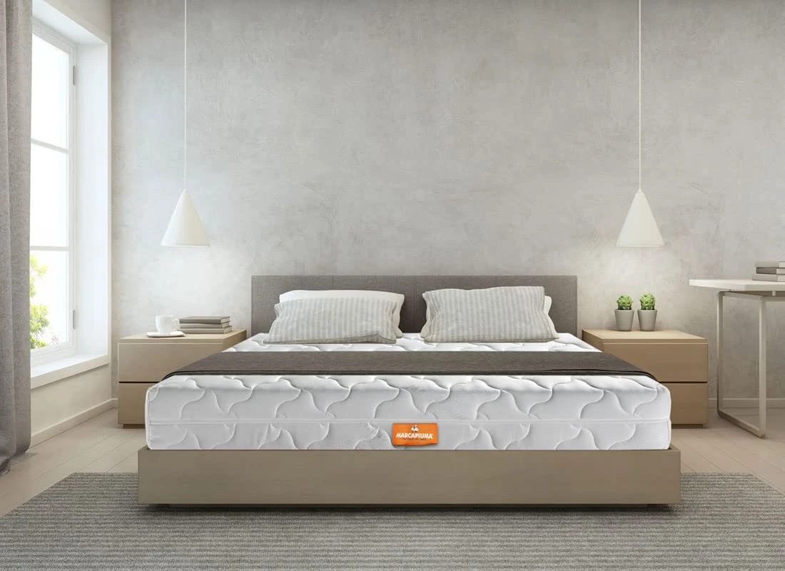 Marcapiuma Small Single Long Bio Soy Memory Mattress 2 ft 6 (2ft6 x 6ft6) 75x200 cm depth 21 cm RAINBOW PLUS Firm H3 Non-allergenic Dust mite resistant Breathable Silver Removable Cover Made in Italy
