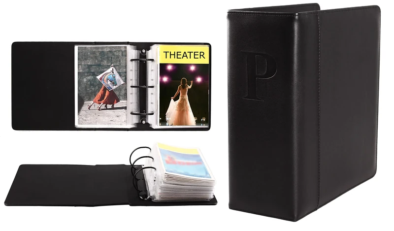 2Fold Binder for Holding Broadway Play Program and Theater Programs with 30 Custom Sheet Protectors - PU Leather - Fits Programs from Mid 1980s to Modern (Black EmbossedP) - Image 1