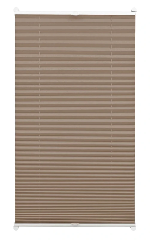 Gardinia EASYFIX Pleated Blind with 2 Operating Rails Taupe 95 x 130, Fabric 100% Polyester