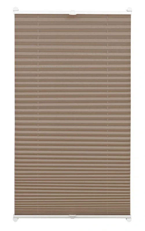 Gardinia EASYFIX Pleated Blind with 2 Operating Rails Taupe 85 x 130, Fabric 100% Polyester