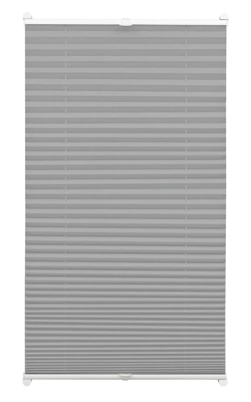 Gardinia EASYFIX Pleated Blind with 2 Operating Rails Slate 90 x 210, Fabric 100% Polyester