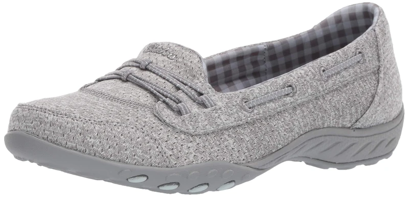 Skechers Women's Breathe Easy-Good Influence Sneaker, Grey, 7 UK