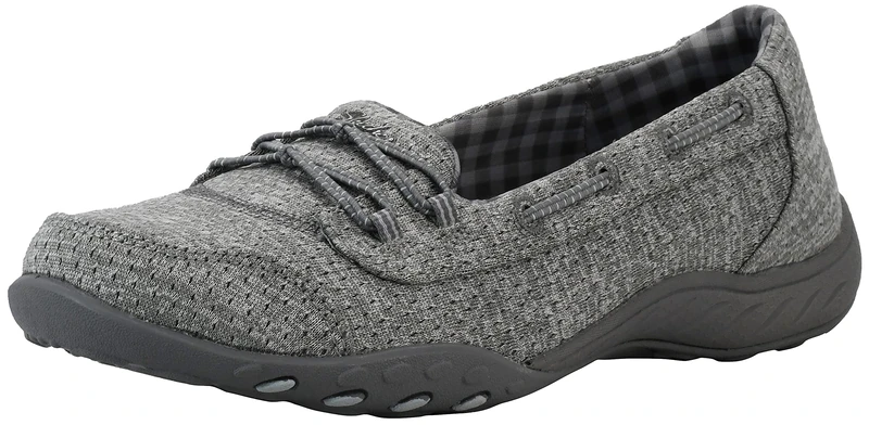 Skechers Women's Breathe Easy-Good Influence Sneaker, Grey, 4 UK