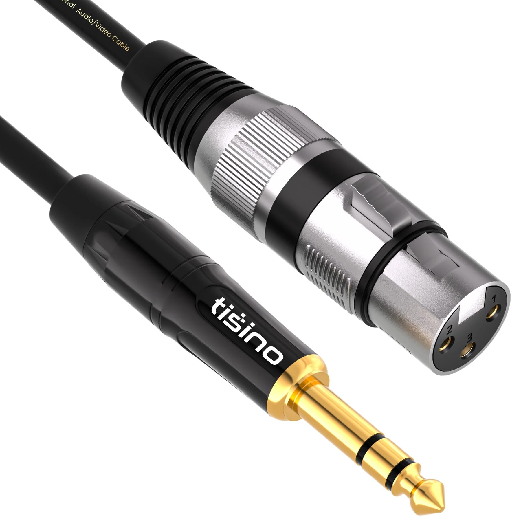 Tisino Female XLR to Jack Cable, Balanced XLR to 1/4 TRS 6.35mm Micphone Cable for for Mixer, Guitar, Speaker, Power Amplifier- 1m/3 FT