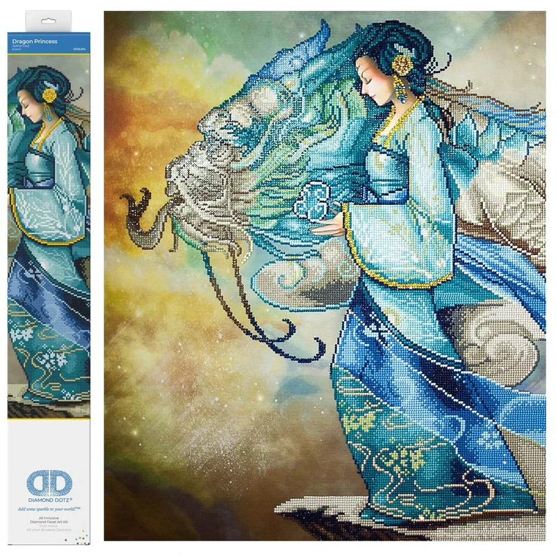 DIAMOND DOTZ Painting Kit: Advanced, DD15, Wax, Dragon Princess, 85x67cm