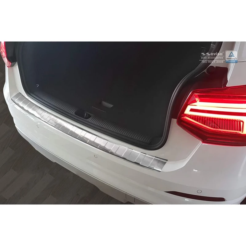 Avisa Stainless Steel Rear bumper protector compatible with Audi Q2 2016-2020 'Ribs'