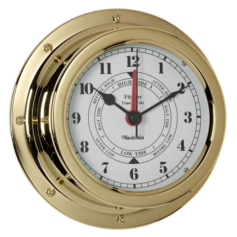 Fitzroy QuickFix Tide Clock, Brass, Navy Grey - Image 1