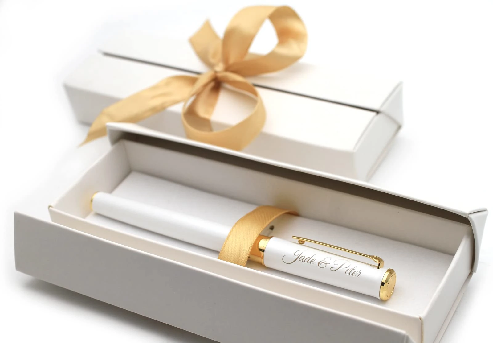 Personalised Custom Premium Metal Pen + Gift Box | Design A Truly Unique Present | Laser Engraved - White