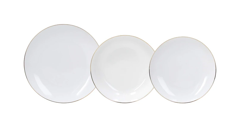 Tognana Metropolis 18-Piece Dinner Set for 6 People, Porcelain, White