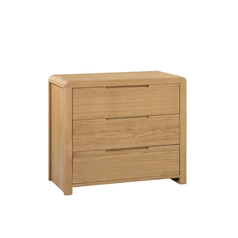 Julian Bowen Curve 3 Drawer Chest, Oak